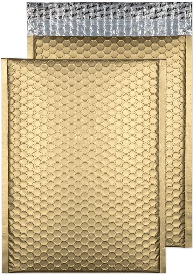 indigo Metallic Postal Bubble lined Padded Packaging Bags (Gold, C4 pack of 10) - Image 2