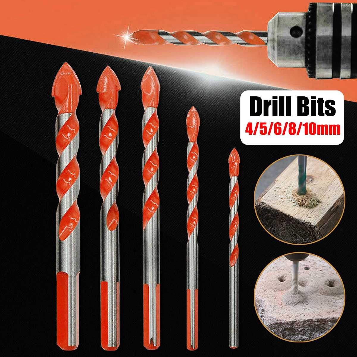 Juegos De Brocas Brocas De 5/7 Piezas Brocas De Aleación De Mango Triangular Brocas Multifuncionales Diámetro De Hoja De 6-12 Mm Para Agujero De Vidrio Cerámico Pared Cobalto-B