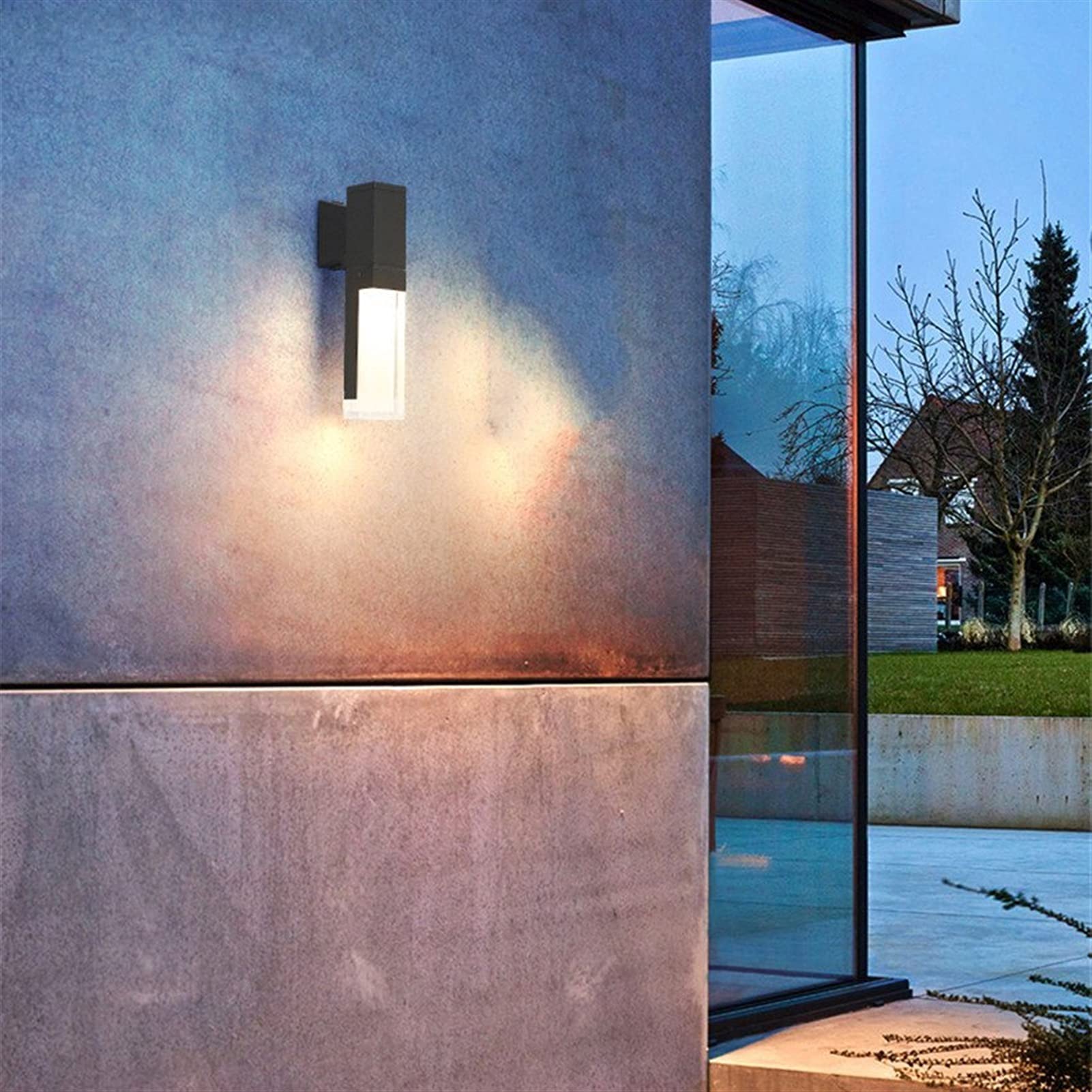 HELCEKOU Outdoor Wall LED Waterproof Exterior Terrace Sensor Motion Courtyard Balcony Light Door Front Lamp Aisle Salle Garden,Modern lamp (Color : Cold White, Size No Sensor)