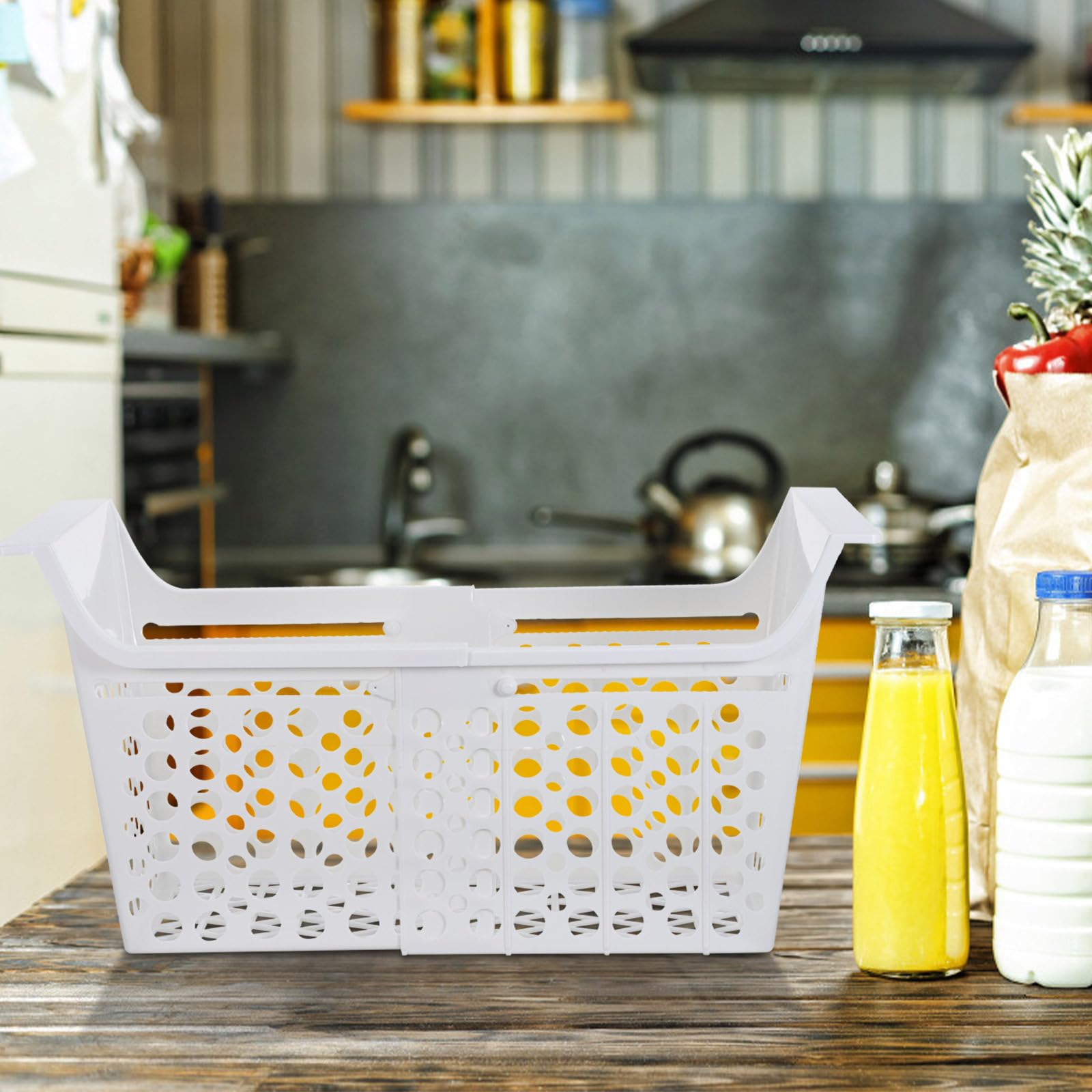 Cesta Organizadora Expandible para Congelador y Refrigerador Material Plástico, Tamaño 44.20x22.50x22.50 Cm, Ajustable y Fácil de Limpiar para Uso en Cocina y Hogar