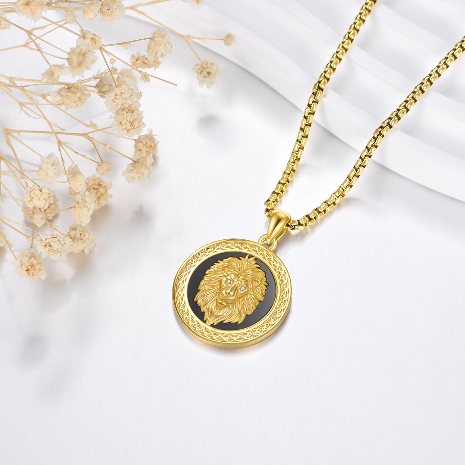 URONE Lion Necklace 925 Sterling Silver Lion Pendant Jewelry Animals Jewelry Gifts for Women - Image 4