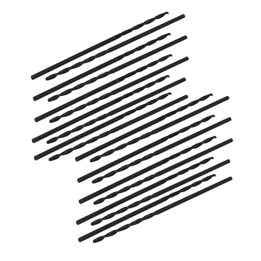 Aexit 1.8mm Dia Tool Holder 50mm Long HSS Spiral Flute Straight Drill Hole Twist Drill Bit Black 20pcs Model:82as570qo368