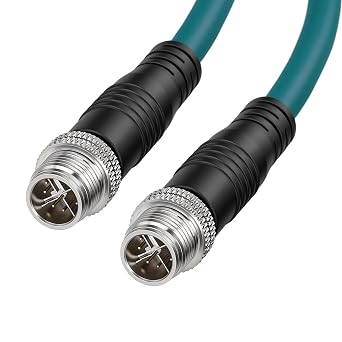 M12 8 Pin X-Code Ethernet Cable Dustproof, Crucial for Food Beverage Processing Plants, Clean Rooms and Sanitary Environments 25M