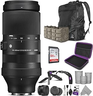 Sigma 100-400mm f/5-6.3 DG DN OS Contemporary Lens for Sony E with Altura Photo Advanced Accessory and Travel Bundle