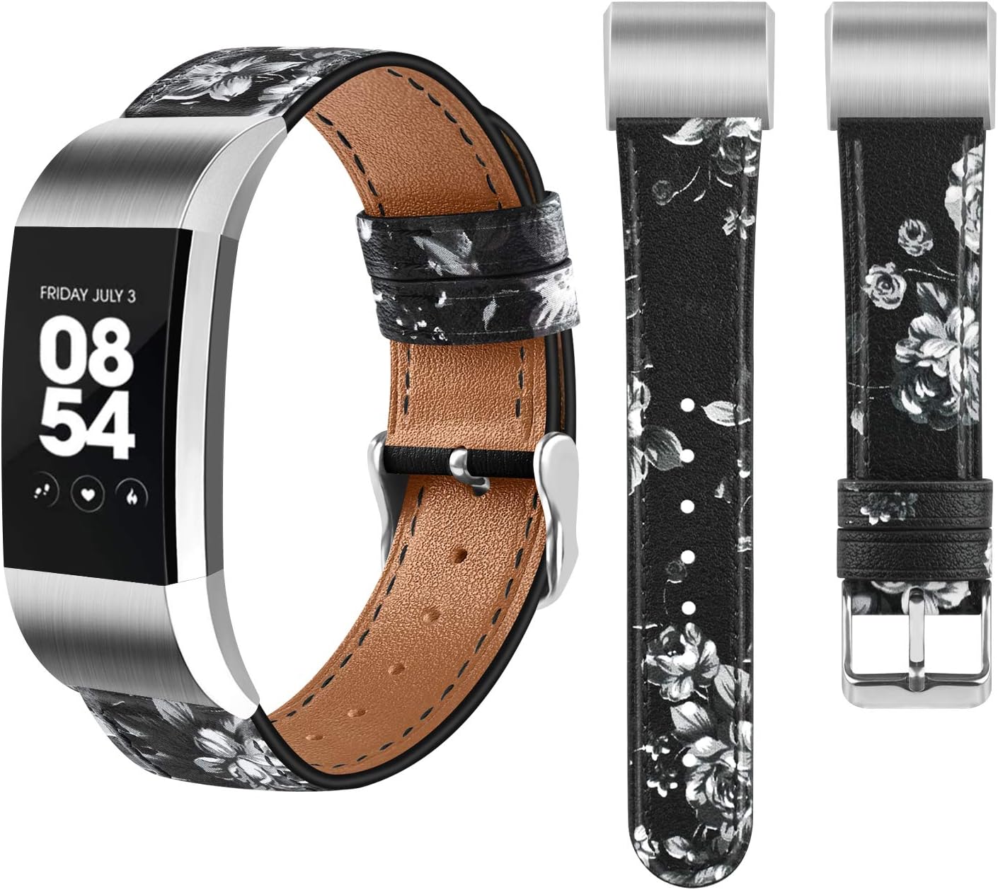 Wanme For Fitbit Charge 2 Strap Leather Straps - Image 3