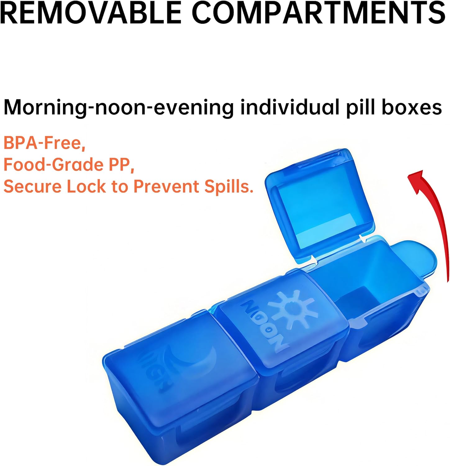 30 Day Pill Organizer, Monthly Pill Organizer 3 Times a Day, BPA Free Pill Case, Portable Medicine Organizer for Elderly &Travel