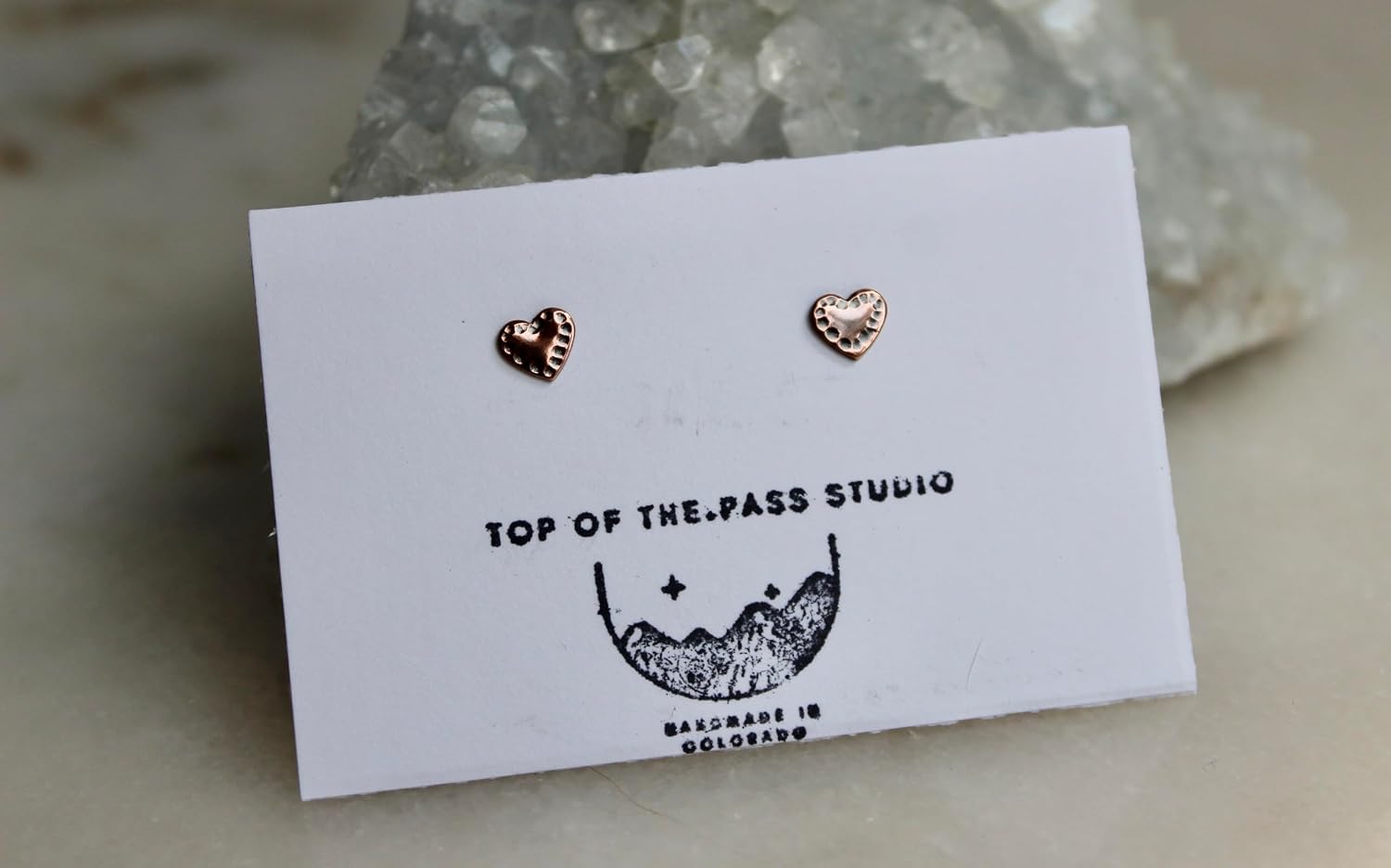 Unique Rustic Copper Heart Stud Earrings, Western Cowgirls Style Jewelry, Antiqued Copper and Silver, Anniversary Gift, 6mm