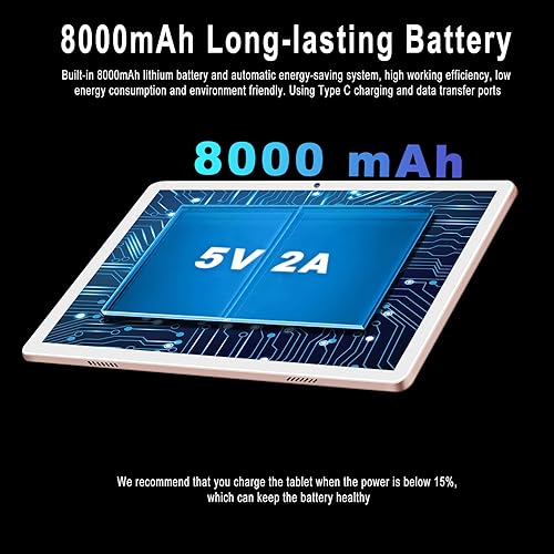 Miniatura 4 de JUSYEA Tabletas Android 11 2 en 1 tabletas de 10 pulgadas 4 GB de RAM 64 GB de ROM expandibles 128 GB 5G  24 G WiFi batería de 8000 mAh Bluetooth 50