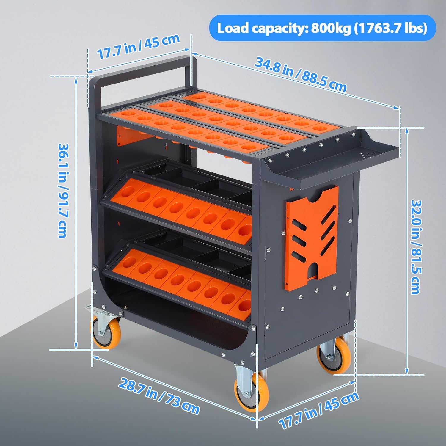 HEALLILY 56-Capacity Heavy-Duty CNC Tool Holder Rack Organizer, BT40/CAT40 Tool Storage Cabinet with Non-Slip Feet for Machining Center, Workshop & Warehouse Storage