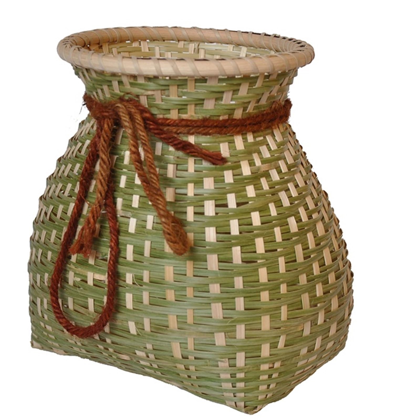 DUNSBY Woven Planter Basket Flower Vase Wicker Rattan Woven Seagrass Storage Baskets Farmhouse Pot Picnic Planter(21X15X15CM)