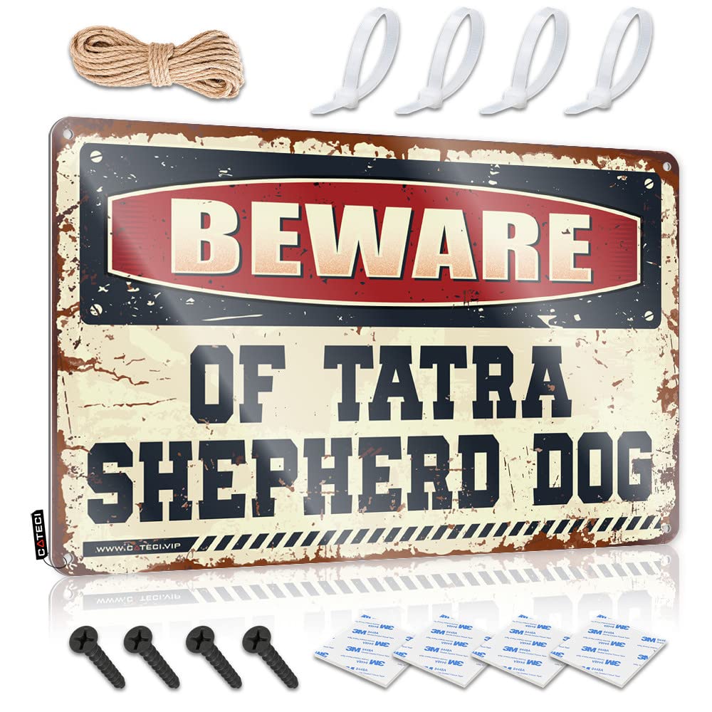 Room Signs For Bedroom Beware Of Tatra Shepherd Dog Tin Sign Vintage Metal Tin Sign Sign For Bedroom Door(20X30CM)