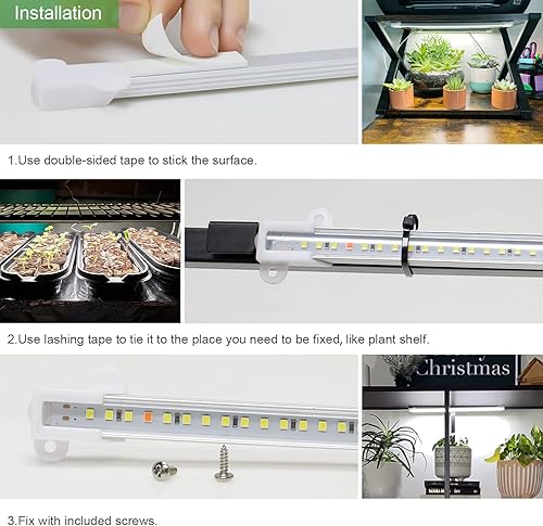 Miniatura 6 de Wiaxulay Luces de cultivo para plantas de interior de espectro completo, 120 luces LED de cultivo de plantas con temporizador de encendidoapagado