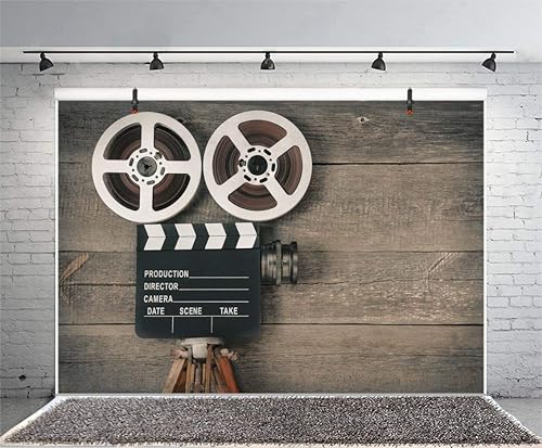 Miniatura 9 de AOFOTO Cámara de película antigua de 7 x 5 pies sobre fondo de tablero de madera, película vintage, película, fotografía, telón de fondo, carrete de