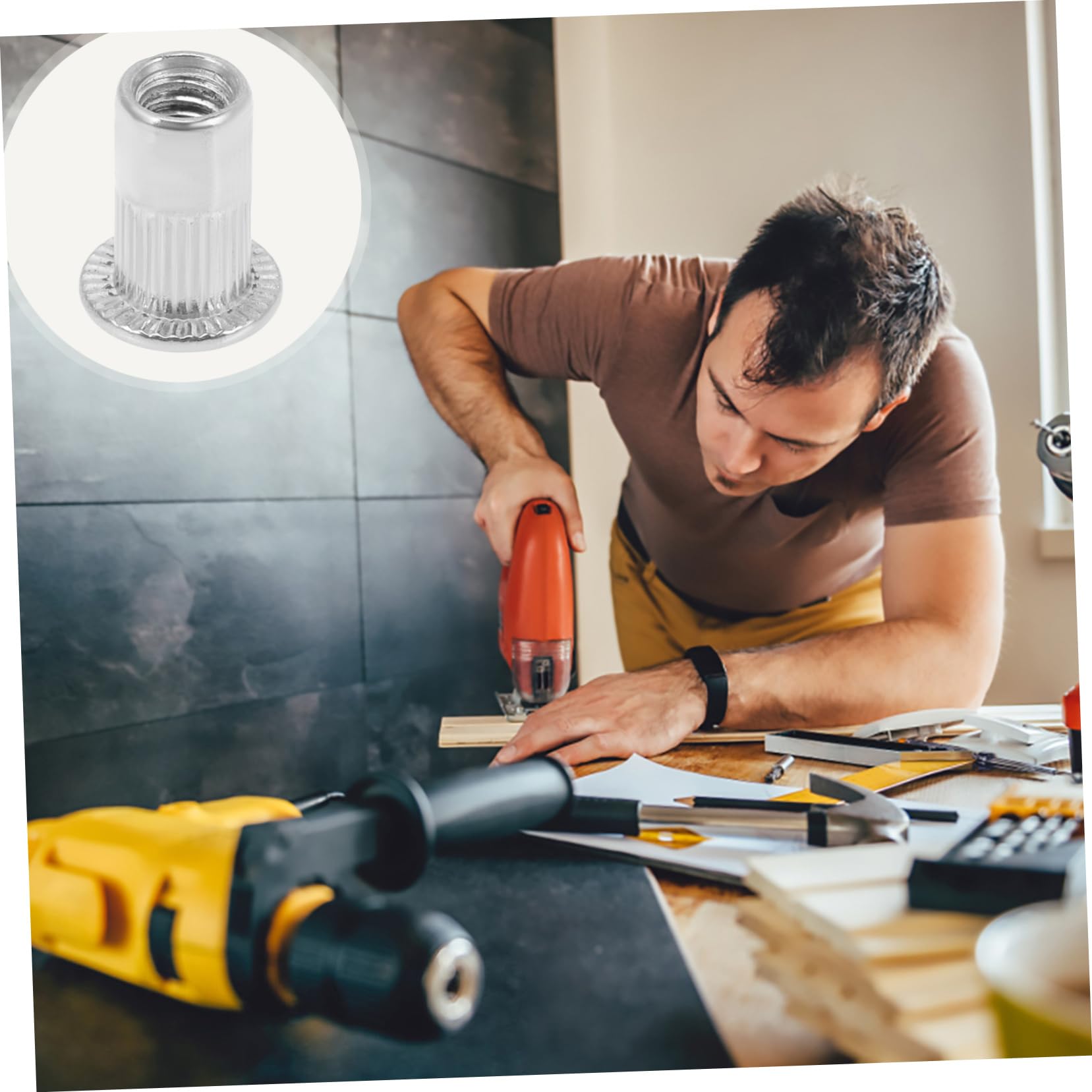 Unomor 3sets Flat Head Rivets Stainless Steel Threaded Inserts for Industrial and Furniture Fixing 40pcs*3