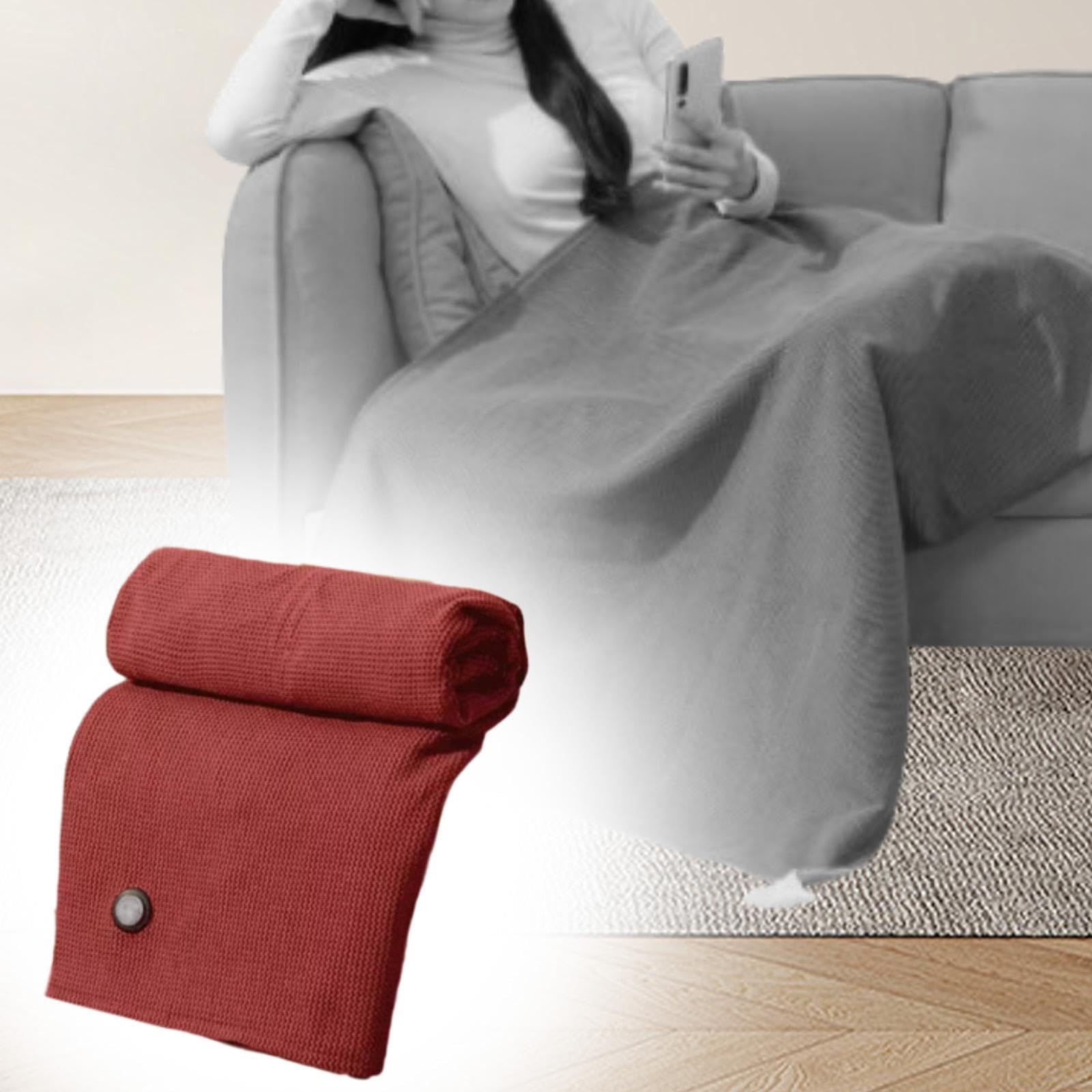 Heated Shawl Wraps Portablesoft Electric Heated Blanket for Indoor Bedroom Couch, Red