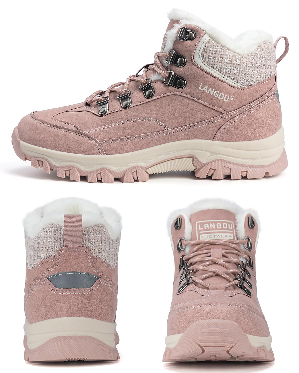 LANGDU Botas de Mujer Invierno Zapatos Impermeables Trekking Botines 37-42EU