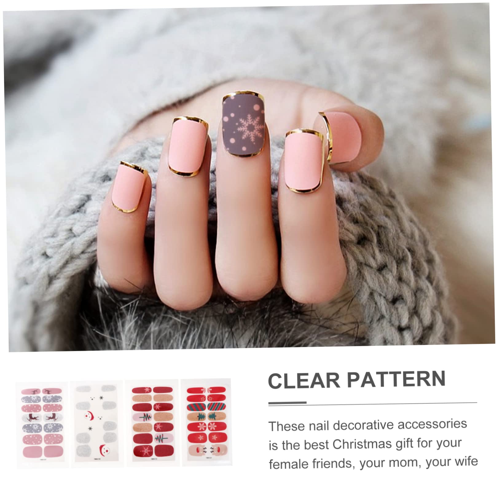 Healeved 24fogli Adesivi Per Unghie Natalizi Di Wraps Decorativi Per Unghie Design Festivo Per Nail Art Perfetti Per Natale e Feste Facili Da Applicare e Rimuovere