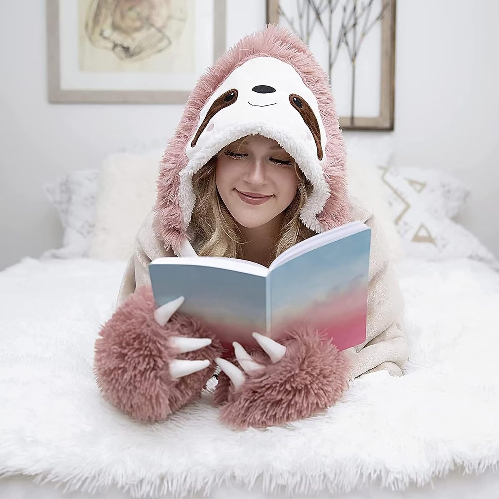 Sloth Wearable Hooded Blanket for Adults – Super Soft Warm Cozy