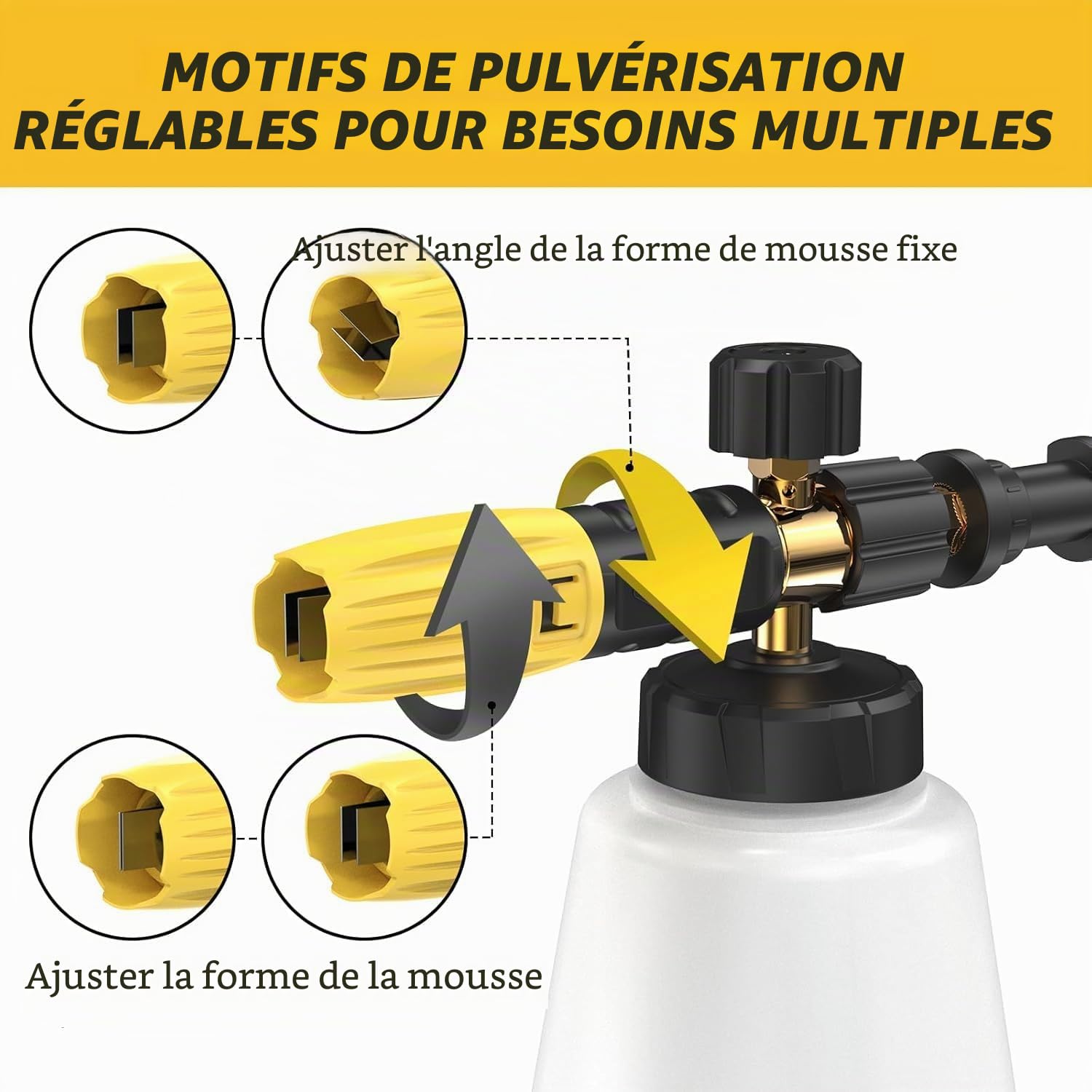 OHAYORI Lance À Mousse À Neige Pour Nettoyeur Haute Pression Karcher K2 K3 K4 K5 K6 K7, Canon À Mousse de Rechange Amélioré Connect et Distributeur de Savon À Large Goulot, Buse Réglable