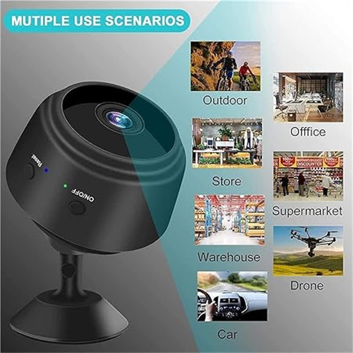 Camera Discreta Monitoraggio 3 Mini Telecamere WiFi 1080p - Visione Notturna Per Casa Ufficio Negozio Telecamera 1080p Night Vision Sorveglianza