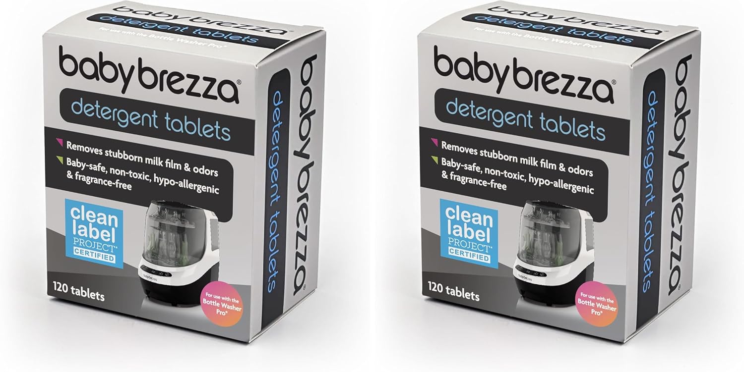 Baby Brezza Universal Detergent Soap Tablets for Baby Brezza Bottle Washer Pro and All Brands of Bottle Washers, 120 Tablets (Pack of 2)