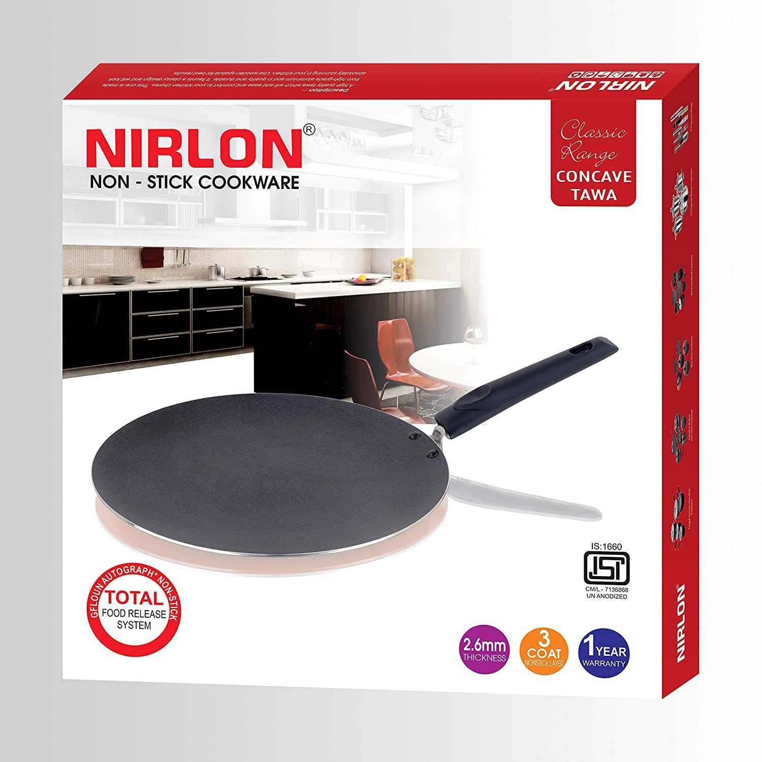 NIRLON Non-Stick CONCAVE Griddle TAWA 28.5 cm Pans & Tawas 4