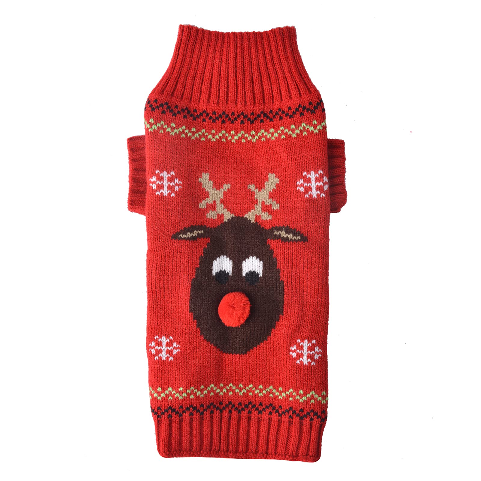 Pull De Noël Pour Chien Motif Renne - Taille L, Polyester Doux Et Chaud, Pour Petits Chiens Et Chats (3-4 Kg)