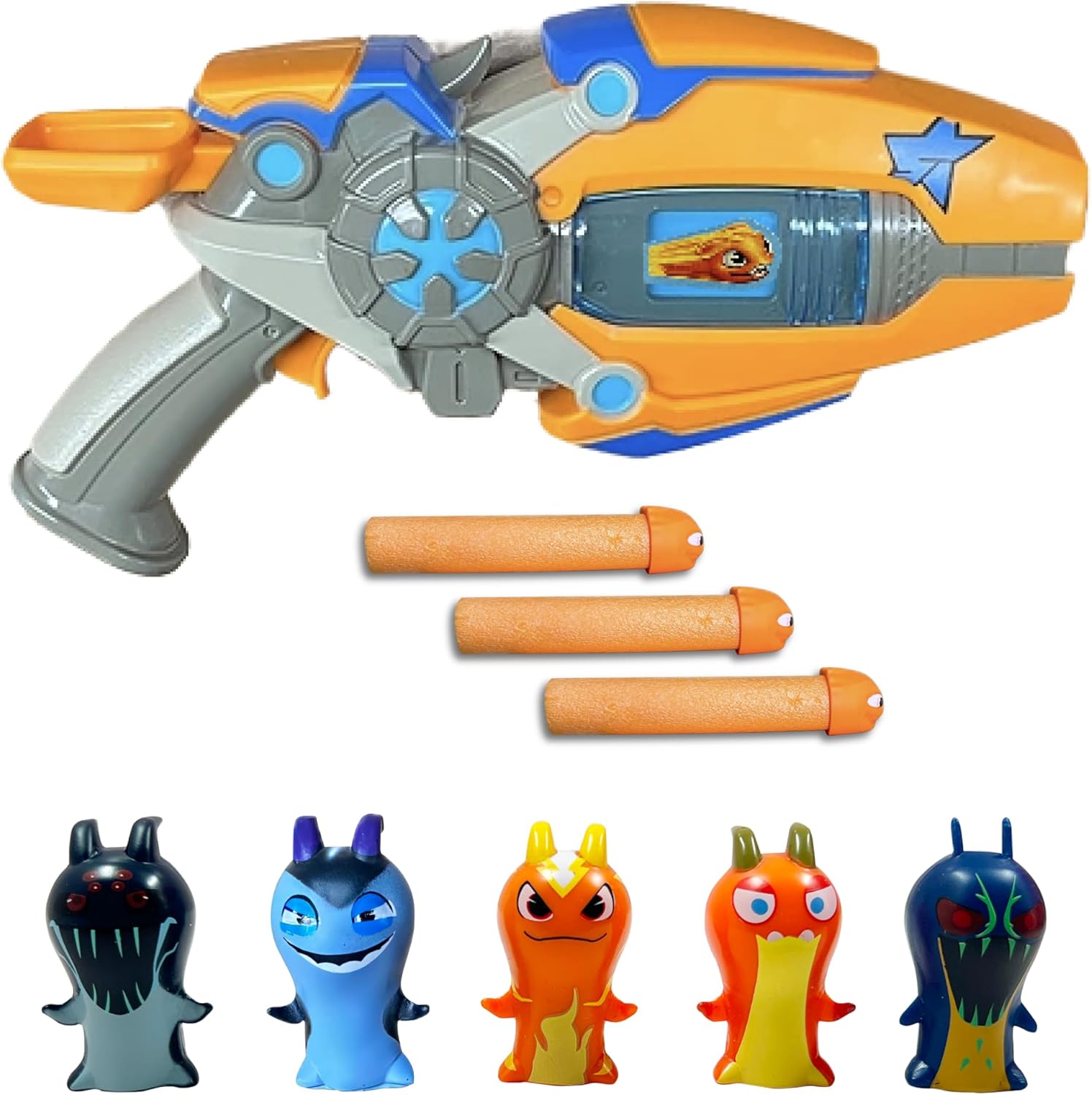 Slugterra Eli's Blaster & Mini Collectible Figurines Bundle, Set Includes 1 Blaster, 2-Pack Slug Characters & 3 Foam Slug Ammo, Toy for Kids & Teens