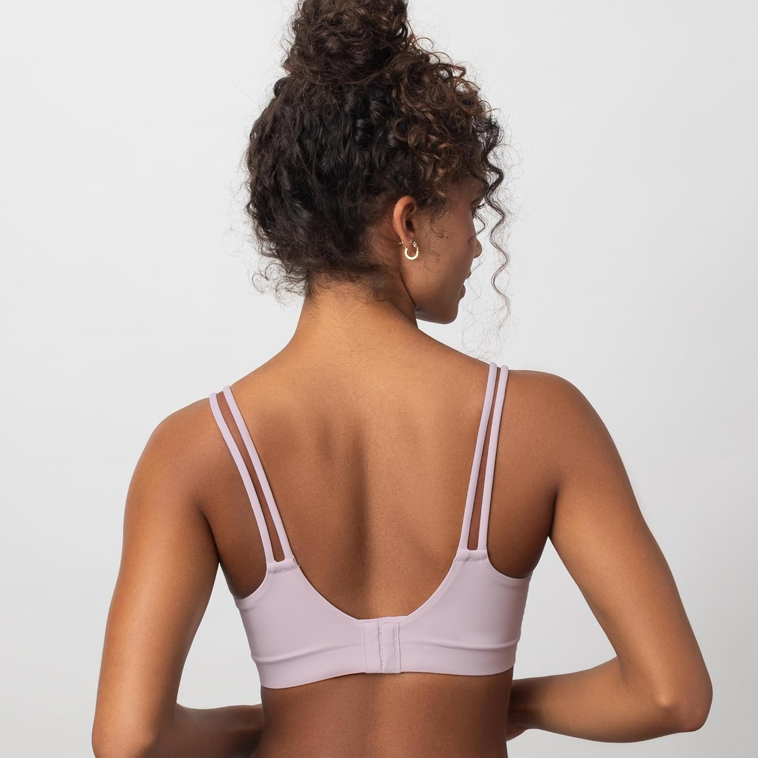Floatley Cozy Adapt Medium Impact Sports Bra Wirefree Soft Comfort Back Closure Strappy Yoga Bra with Embedded Pads for Women - Image 3