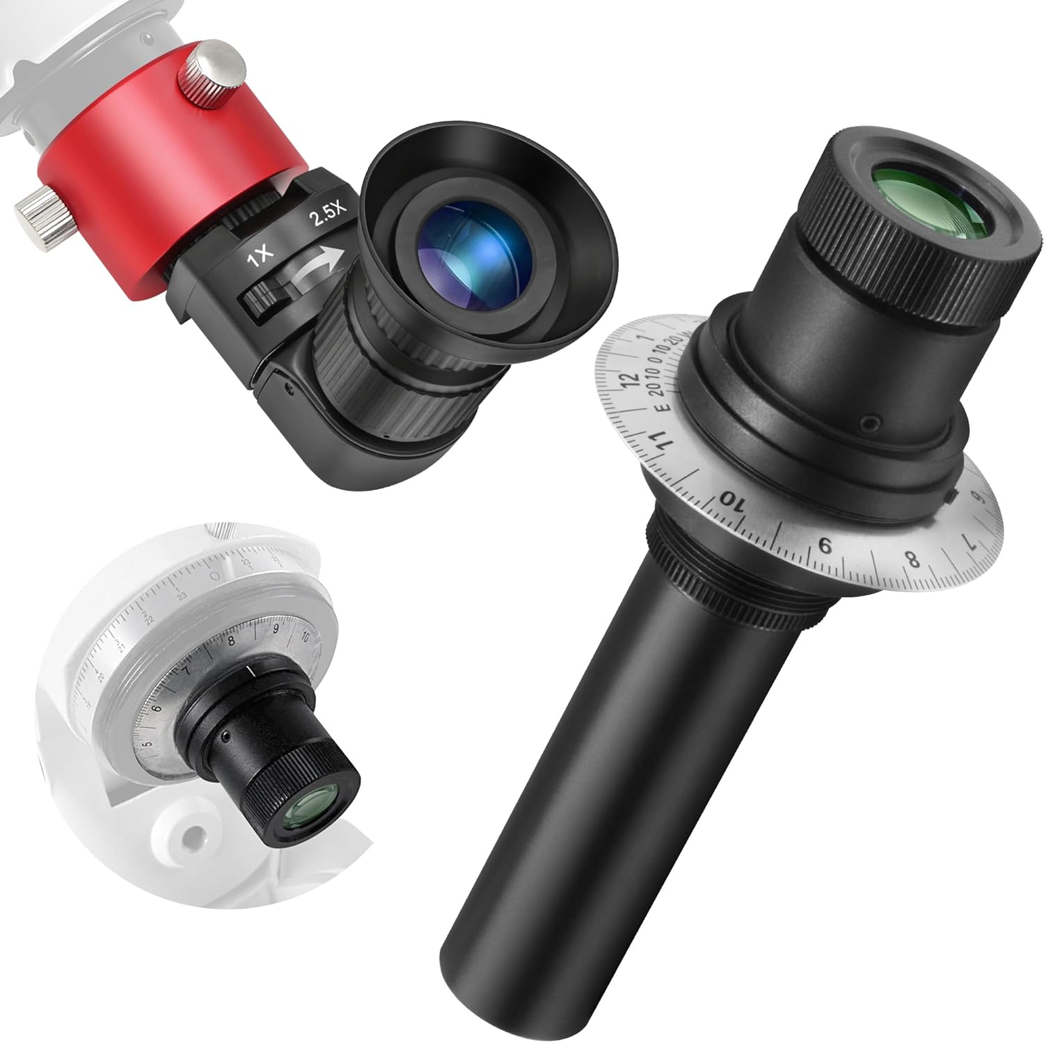 Right Angle Viewfinder with Polar Scope Metal Adapter - Bundle with - Polar Telescope Finderscope for EQ-5