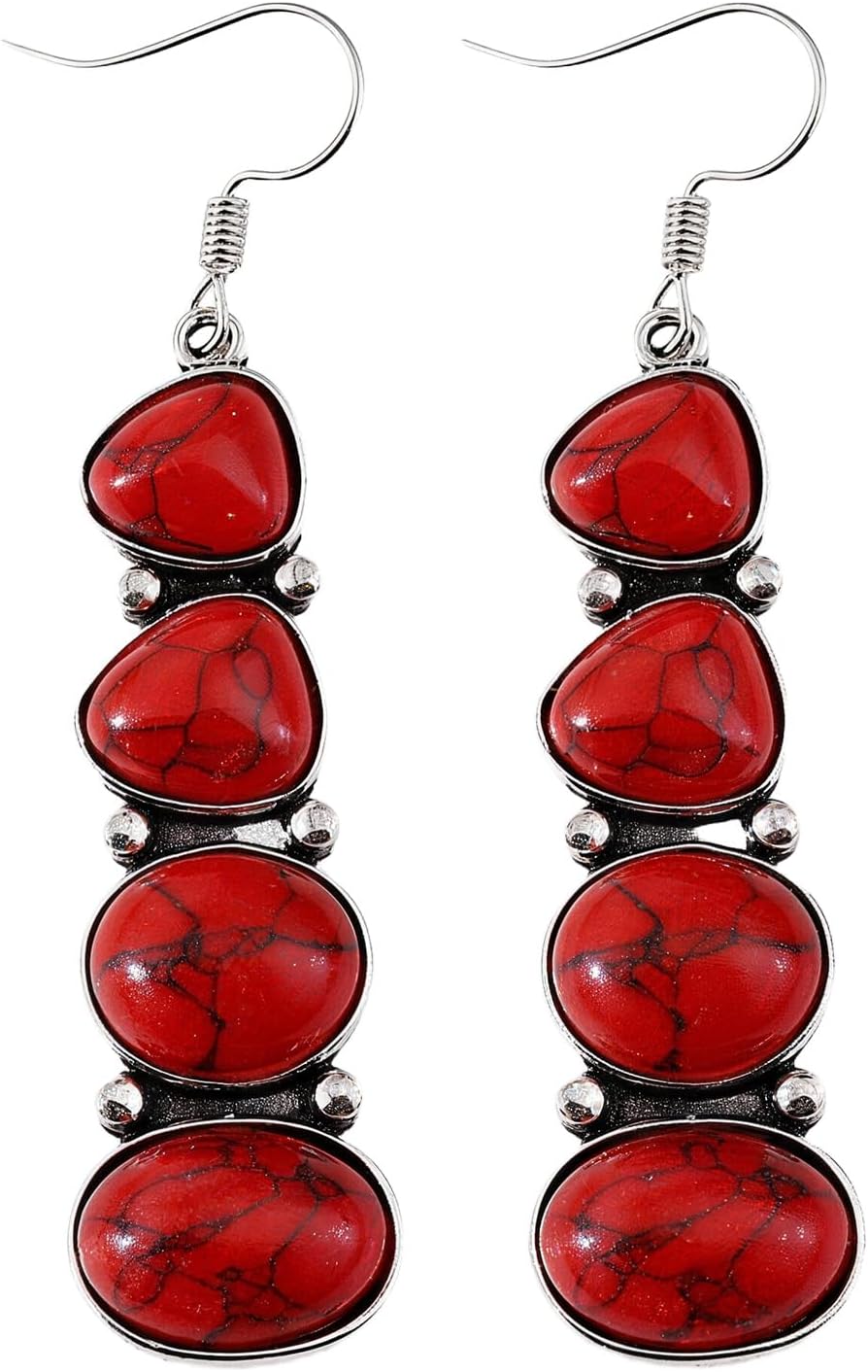Red Dangle Amazon.com: Bohemian Red Dangle Earrings for Women, Vintage Red ...