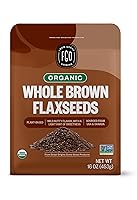 Vista 9 de FGO Semillas de lino marrón enteras orgánicas, bolsa resellable a granel de 2 libras / 32 onzas, para hornear, cocinar y batidos, germinables