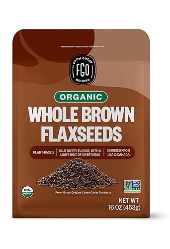 Miniatura 9 de FGO Semillas de lino marrón enteras orgánicas, bolsa resellable a granel de 2 libras / 32 onzas, para hornear, cocinar y batidos, germinables