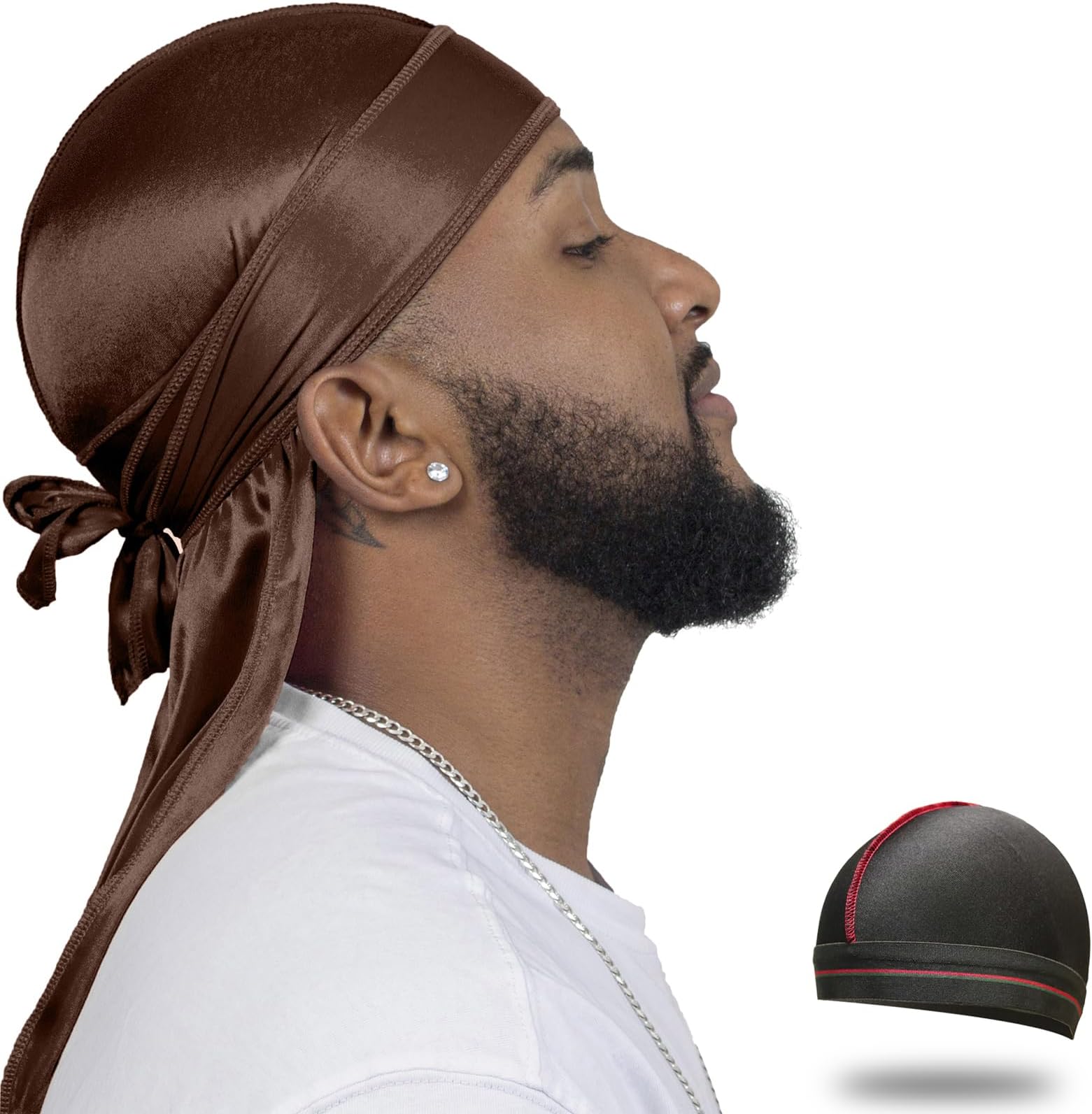Silky Durag for Men Wave Cap Satin Dorag for Men Women 360 Wave