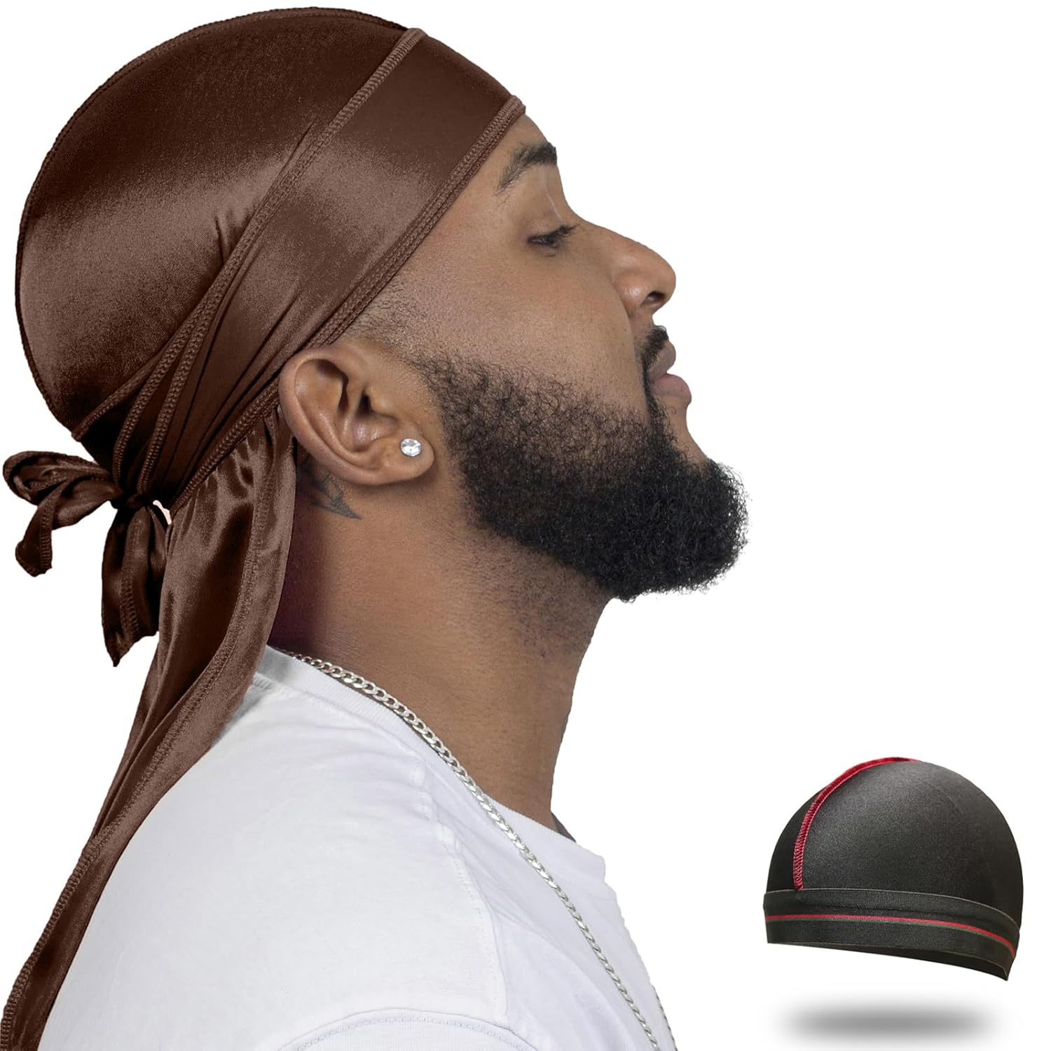 ForceWave Silky Durag for Men Wave Cap Satin Dorag for Men Women 360 Wave