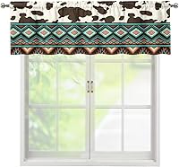 Vista 34 de ZFRXIGN Cortina de cenefa de cocina de caballo occidental para ventanas pequeñas, bolsillo azteca tribal cortinas opacas cortas para sala de estar
