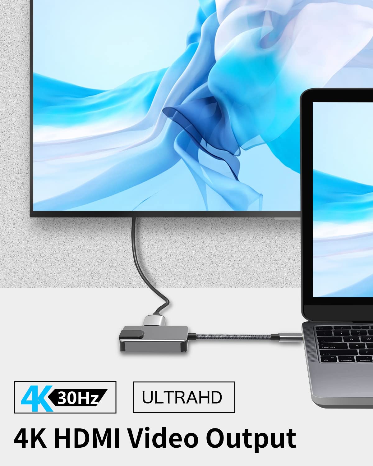 Adapter USB C Hub Ethernet HDMI, koncentrator 3 w 1 typu C z 4K HDMI, port Ethernet, porty PD 100 W do MacBook Pro 2020/2019, Macbook Air 2020, iPad Pro 2020, Surface Go, XPS i więcej