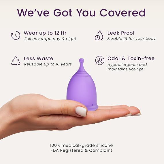 Ecoblossom 2 Small Menstrual Cups - Medical-Grade Silicone, Sustainable, Eco-Friendly, Comfortable & Leak-Proof Period Protection for Up to 12 Hours. Pack of 2 Small Menstrual Cups, 22mL Capacity