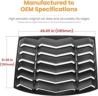 Rear Window Louver for Dodge Charger 2011-2024 SXT GT R/T Scat Pack SRT Hellcat Widebody Redeye Daytona Windshield Sun Shade Cover GT Lambo Style Custom Fit All Weather ABS (Matte Black)