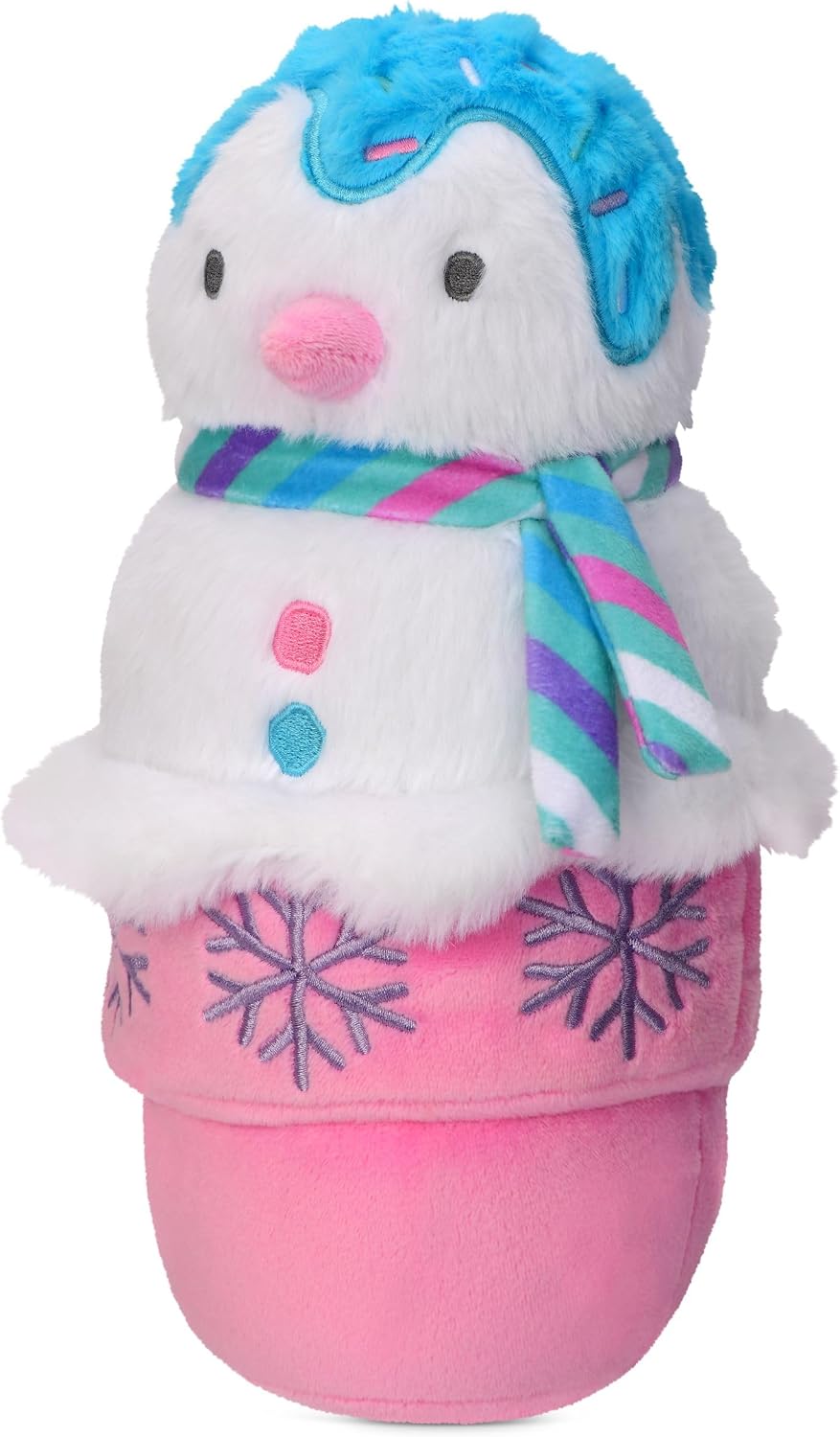iscream Frosty Penguin Cone 11" x 6" Plush Embroidered Accent Holiday Pillow