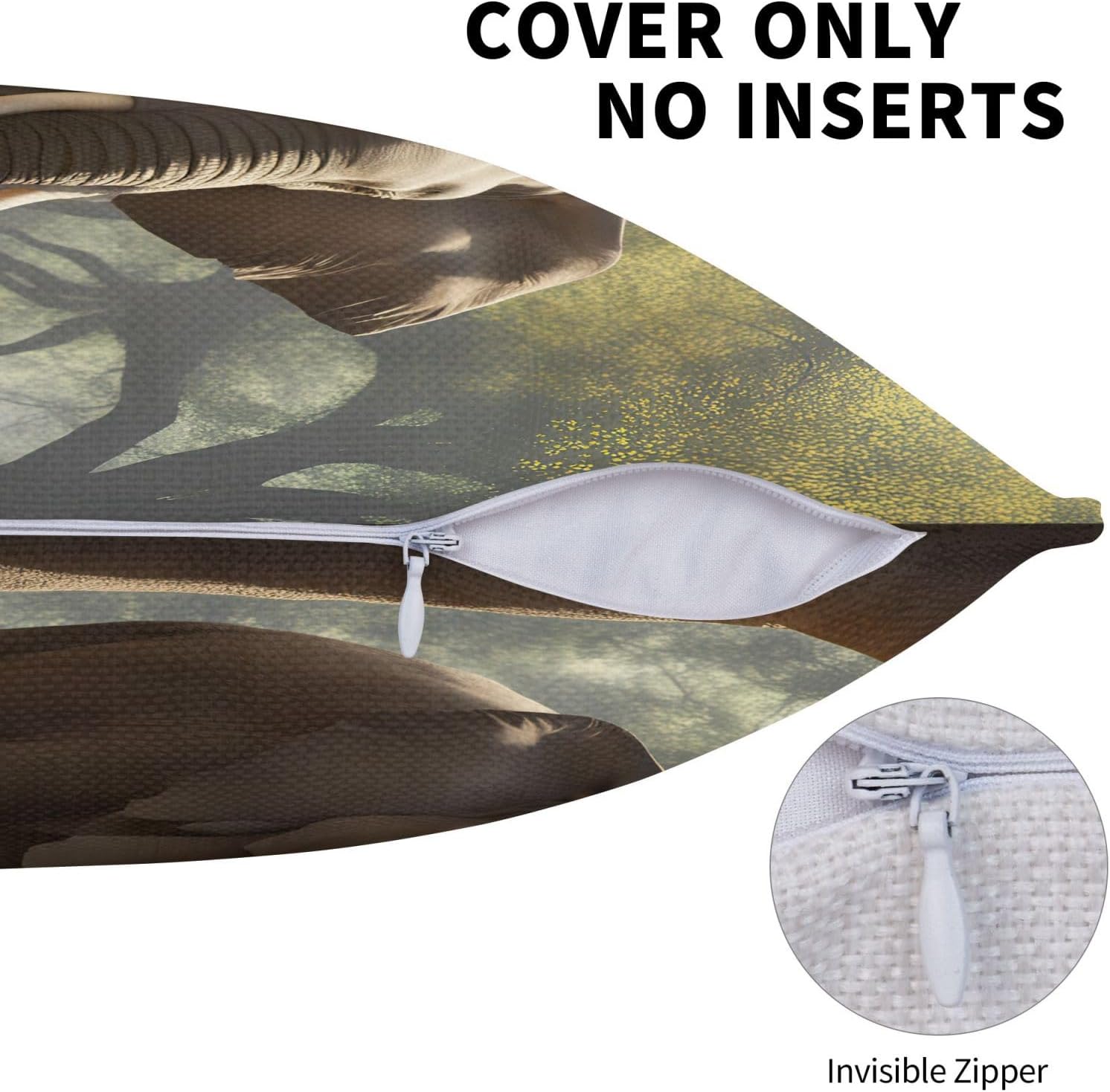 Elephant Imitation Linen Pillowcase -2 Sets, Fashionable Home Decoration, Used for Sofas, Gardens, beds