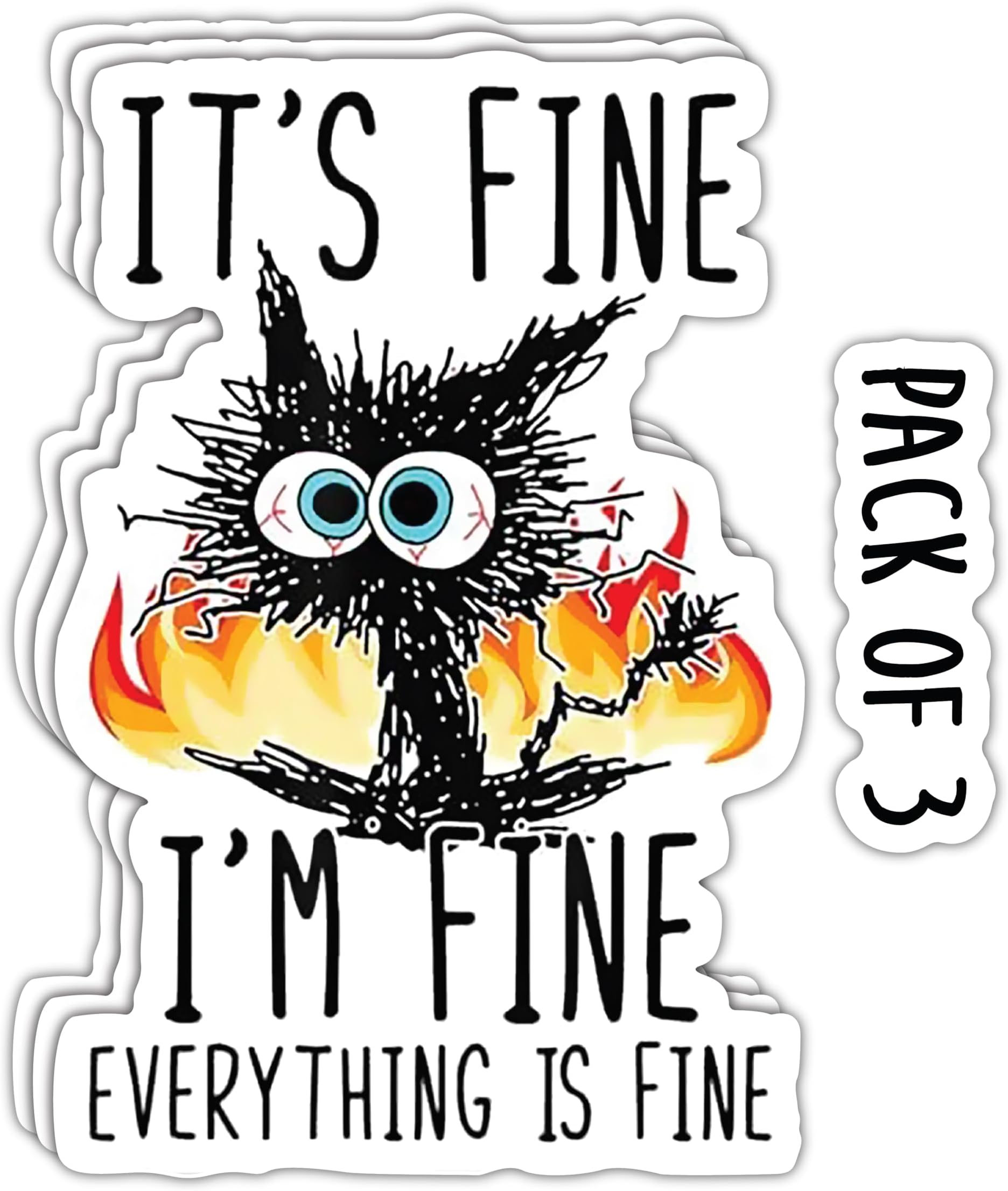 Imperial Vibes| It's Fine I'm Fine Everything is Fine Funny Sticker Vinyl Stickers Waterproof Removable Perfect for Hard Hat, Home Décor, Helmet, Windows, Laptop, & Trucks - Imp-102