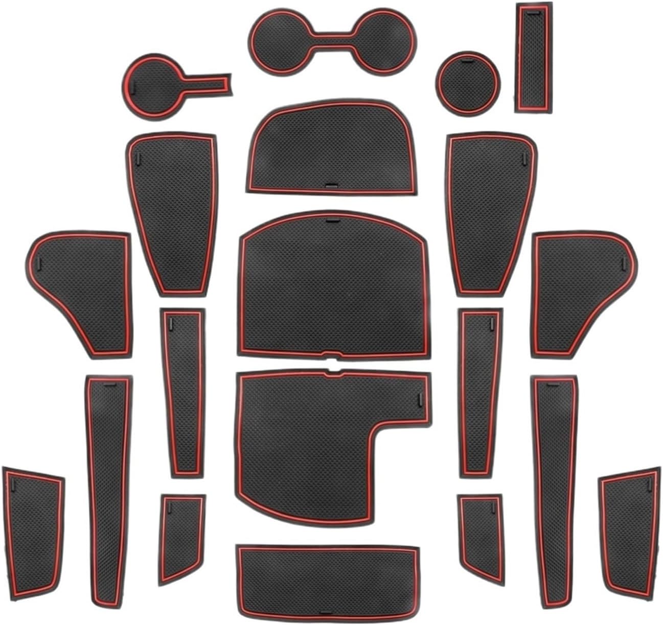 Car Door Groove Mat Compatible with Kia Seltos 2021-2024 / Celltos 2020-2024 Anti-Slip Gate Slot Pads Auto Seltos Accessories(Red)