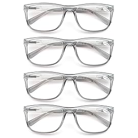 OLOMEE Large Reading Glasses Mens Oversized Wide Readers +3.25 Lightweight Square Magnifying Cheaters for Men W/Big Head 4 Pack