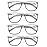 OLOMEE Large Reading Glasses Mens Oversized Wide Readers +4.00 Lightweight Square Magnifying Cheaters for Men W/Big Head 4 Pack