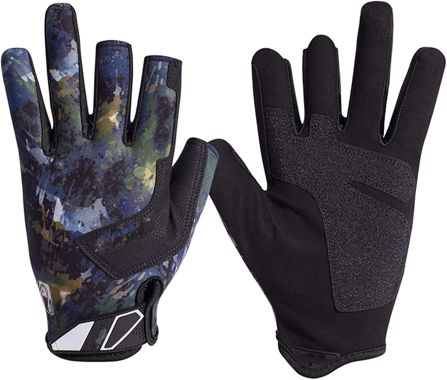 Men's Summer Thin Fishing Gloves stab-Proof and Waterproof Professional Fishing Equipment Three-Finger Design Sun-Proof and Non-Slip (Blue XL)