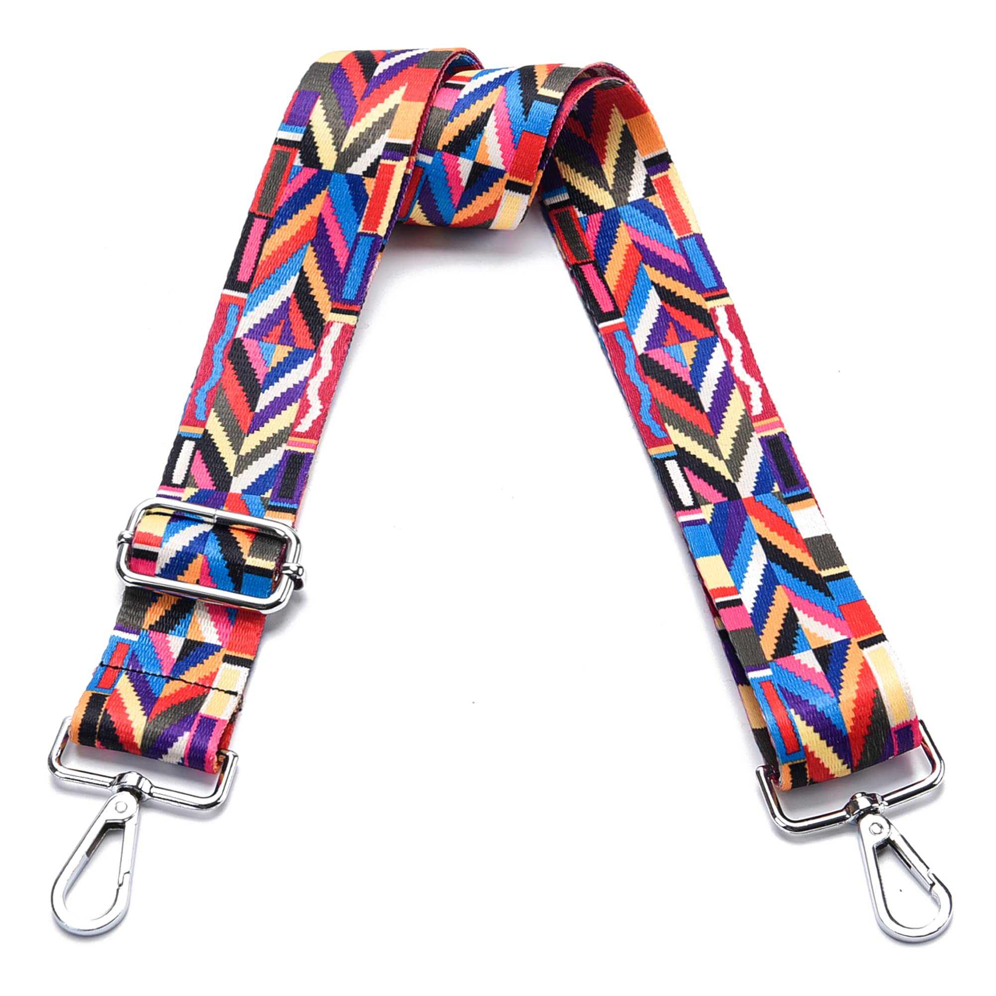 Wide Purse Strap Adjustable Replacement Crossbody Bag Strap Silver Hardware Shoulder Straps
