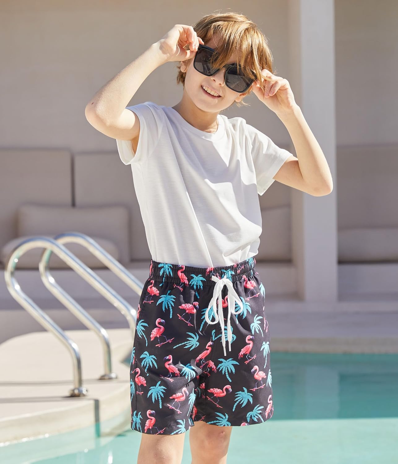 Ahegao Boys Swim Trunks with Compression Liner Big Kids Bathing Suit Quick Dry Board Shorts for 6-20 Years - Image 2