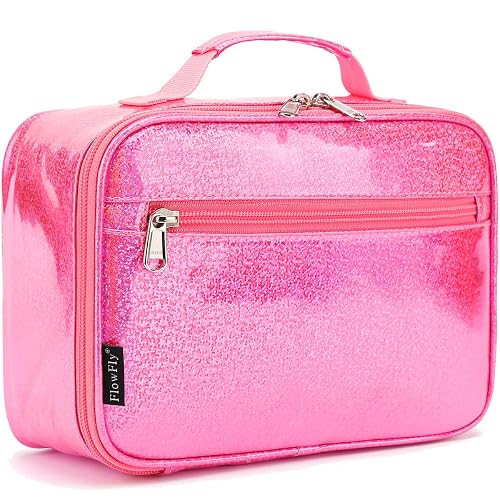 FlowFly Kids Lunch box Insulated Soft Bag Mini Cooler Back to School Thermal Meal Tote Kit for Girls, Boys,Pink - Pink