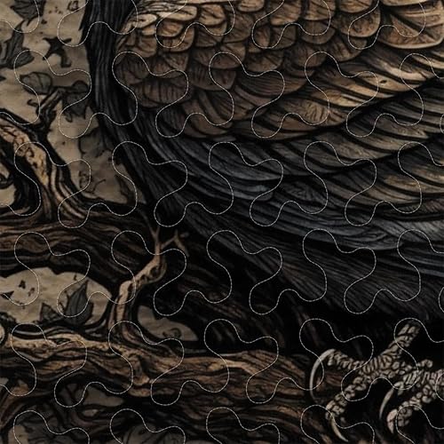 Miniatura 2 de Juego de edredón de cuervo vikingo - Juego de cama con diseño de cuervo de la vida vikingo, diseño de cuervo vikingo, juego de ropa de cama de